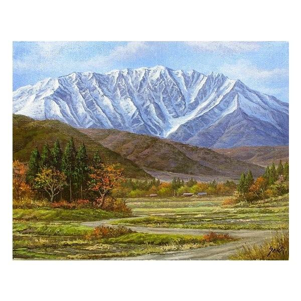 油絵 油彩画 洋画 (油絵額縁付きで納品対応可) F6号 「大山」 関 健造