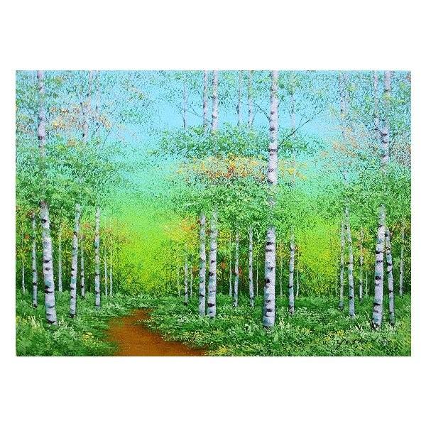 油彩画 洋画 (油絵額縁付きで納品対応可) SM 「白樺」 吉田 敏之