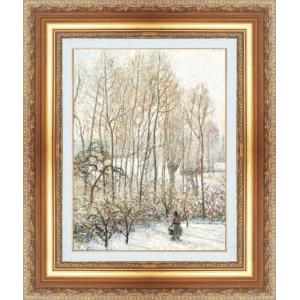 絵画 額縁付き 複製名画 世界の名画シリーズ ピサロ 「雪に映える朝陽」 サイズ 8号