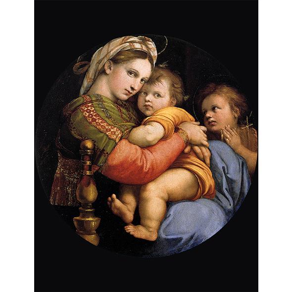 絵画 複製名画 キャンバスアート 世界の名画シリーズ ラファエルロ・サンティ 「 小椅子の聖母 」 ...