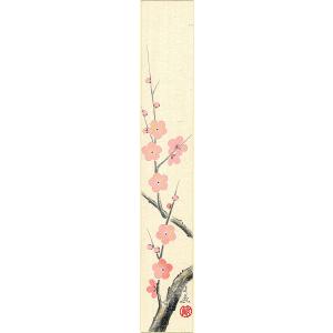 短冊（冬）中谷 文魚作画「紅梅」 短冊寸法36.3X6cm