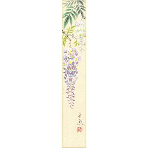 短冊（春）中谷 文魚作画「藤」 短冊寸法36.3X6cm