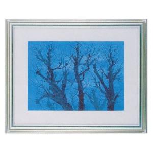絵画 世界の名画シリーズ 額縁付 東山魁夷 「木枯らし舞う」 サイズF10