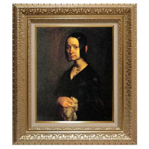 絵画 世界の名画シリーズ 額縁付 ポール・ゴーギャン 「タヒチの女