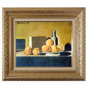 肉筆画　【果物の静物】日本画 五十川昇乗 「 静物 」 日本画 ( F8 ) 絵画 肉筆 手描き