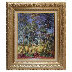 ヨーロッパ絵画 肉筆油絵 F8号 ガスト作「花瓶の花」2＋新品額縁付