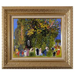 フランス ラウル・デュフィ「地中海の風景」額装70CM 絵画 【中古品】 ★ フランス ラウル・デュフィ「地中海の風景」額装70CM 絵画 【中古品】☆