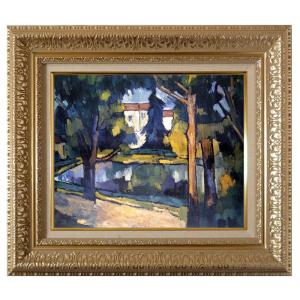 絵画 世界の名画シリーズ フレーム 額縁付 佐伯 祐三 「街」 お買い得