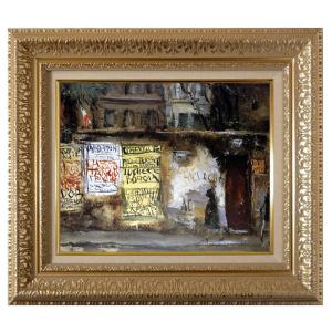 絵画 世界の名画シリーズ フレーム 額縁付 佐伯 祐三 「街」 お買い得