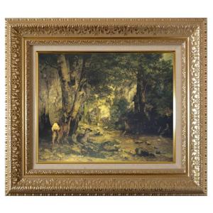 絵画 世界の名画シリーズ 額縁付 ギュスターヴ・クールベ 「まどろみ