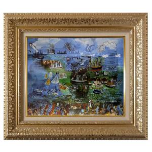 絵画 額装絵画 ラウル・デュフィ 「桟橋」 世界の名画シリーズ サイズ