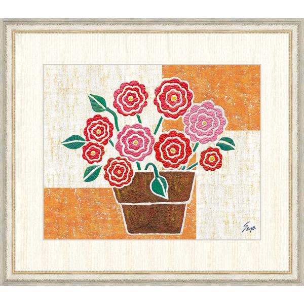 高精細デジタル版画 額装絵画 佐藤 沙耶（さとう さや）作 「バラ」 F8