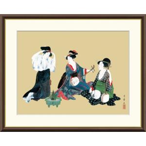 【歌麿 美人画 浮世絵 木版画 額装】婦女人相十品 和紙 大判サイズ Kitagawa Utamaro（喜多川歌麿） 喜多川歌麿「婦女人相十品 ビードロを