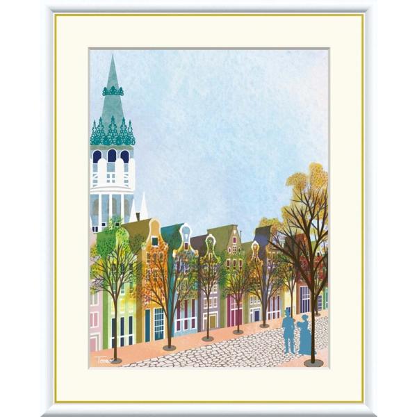 高精細デジタル額装版画 現代アート Tomohiro 街路樹のある風景 横田友広 (よこた ともひろ...