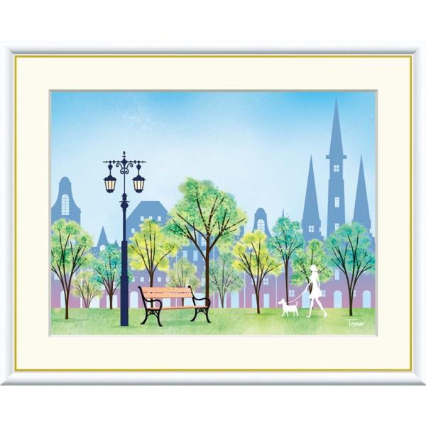 高精細デジタル額装版画 現代アート Tomohiro 街路樹のある風景 横田友広 (よこた ともひろ...