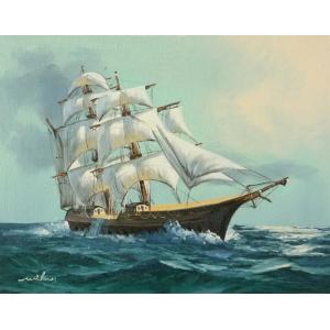 油絵 帆船 MA1268 : 絵画制作専門ユーラシアアート - 通販