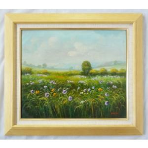 ヨーロッパ絵画 肉筆油絵 F8号 ガスト作「花瓶の花」2＋新品額縁付