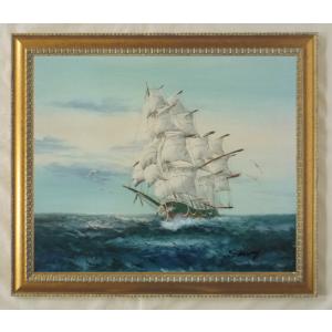 油絵 帆船 MA1269 : 絵画制作専門ユーラシアアート - 通販