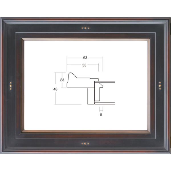 油彩額　油絵用額縁 UVカットアクリル付 7760 サイズ F6号 赤鉄