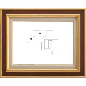 油絵/油彩額縁 UVカットアクリル付 7761 サイズ F30号 G/茶｜touo