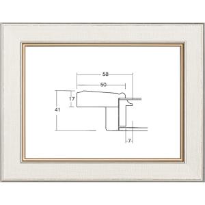 額縁　油絵/油彩額縁 UVカットアクリル付 8163 F12号 ホワイト｜touo