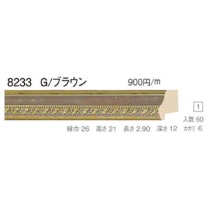 額縁材料 資材 モールディング 樹脂製 8233 ６０本１カートン/１色 G/ブラウン