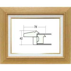 額縁　油絵/油彩額縁 木製フレーム 3427 ガラス付 サイズ F4号 木地｜touo