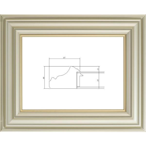 油絵/油彩額縁 樹脂製フレーム 3455N UVカットアクリル付 サイズ WSM シャンペン ゴール...