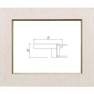 額縁　油絵/油彩額縁 木製フレーム 3467 UVカットアクリル付 サイズ F3号 ウッディホワイト 白