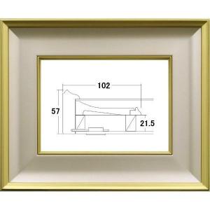 和額縁 木製フレーム 4881 サイズ F8号 金泥｜touo