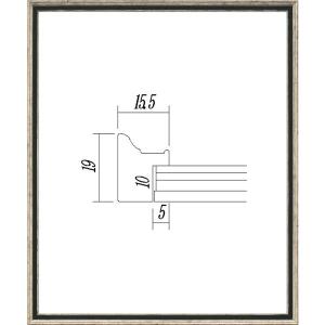 デッサン用額縁 木製フレーム 5902 八ッ切サイズ Ｓ/グリーン シルバー｜touo