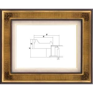 油絵額縁／油彩額縁 〔F4 ゴールドアクリル〕 黄袋 吊金具付き 高級感