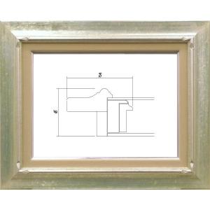 額縁　油絵/油彩額縁 木製フレーム 7717 サイズ F15号 シルバー 銀｜touo