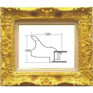 額縁　油絵/油彩額縁 成型フレーム 7874  F20号 ゴールド 金｜touo