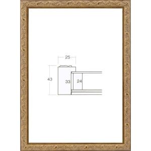 OA額縁 ポスターパネル 樹脂製フレーム BOXタイプ アクリル仕様 8201 A4サイズ アンティークゴールド｜touo