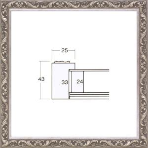 正方形の額縁 樹脂製フレーム アクリル仕様 8201 400角 （ 40角 ）サイズ シルバー｜touo