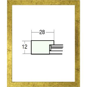 デッサン用額縁 木製フレーム 5698 太子サイズ 金柄紋 ゴールド｜touo