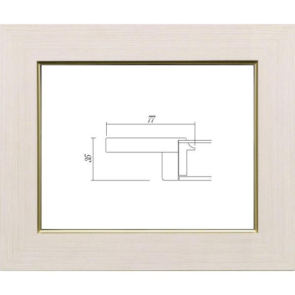 額縁　油絵/油彩額縁 木製フレーム 3467 UVカットアクリル付 サイズ SM ウッディーホワイト...