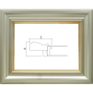 油絵/油彩額縁 樹脂製フレーム 3476 UVカットUVカットアクリル付 サイズ F20号 パールゴールド