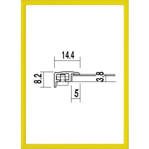 OA額縁 ポスターパネル アルミフレーム UVカットPET付 5015 かるフレーム B1サイズ 1030X728mm イエロー｜touo
