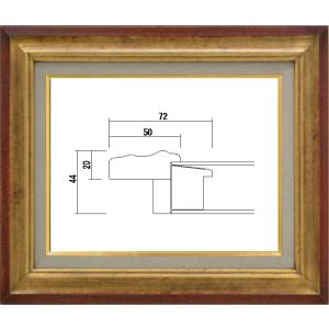 額縁　油絵/油彩額縁 木製フレーム アクリル付 7740 サイズ F15号 ゴールド｜touo