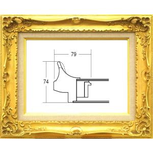 額縁　油絵/油彩額縁 成型フレーム アクリル付 7812 サイズ F6号 ゴールド 金｜touo