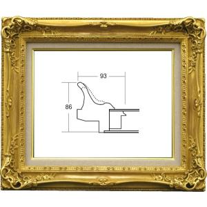 額縁　油絵/油彩額縁 木製フレーム 成型フレーム アクリル付 7840 サイズ F3号 ダークゴールド 金｜touo