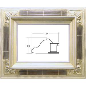 油絵用 額縁 アクリル付 7841  P20号 シルバー 銀｜touo