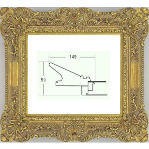 額縁　油絵/油彩額縁 アクリル付 9223 F30号 ゴールド 金｜touo