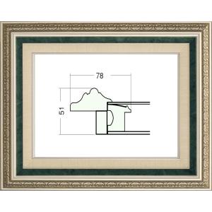 油絵/油彩額縁 樹脂製フレーム 9586 サイズ F10号 Ｓ/グリーン 銀 緑｜touo