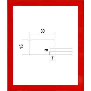 デッサン用 額縁 木製(MDF)フレーム 5906 四ッ切サイズ レッド｜touo
