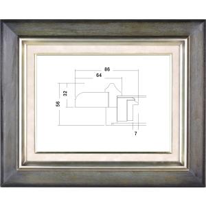 額縁　油絵/油彩額縁 木製フレーム アクリル仕様 7751 サイズ F15号 ウッドシルバー シルバー｜touo