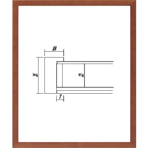 デッサン用 額縁 木製 UVカットアクリル付 7916 小全紙 ブラウン｜touo
