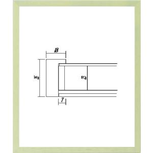 デッサン用 額縁 木製 UVカットアクリル付 7916 八ッ切 グリーン｜touo